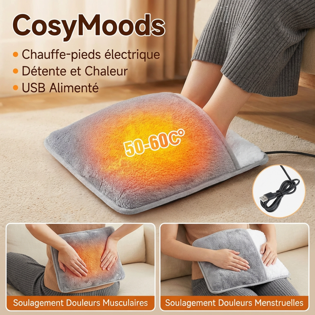 Chauffe-Pieds Électrique Ultra Confort – Adieu Froid & Douleurs !